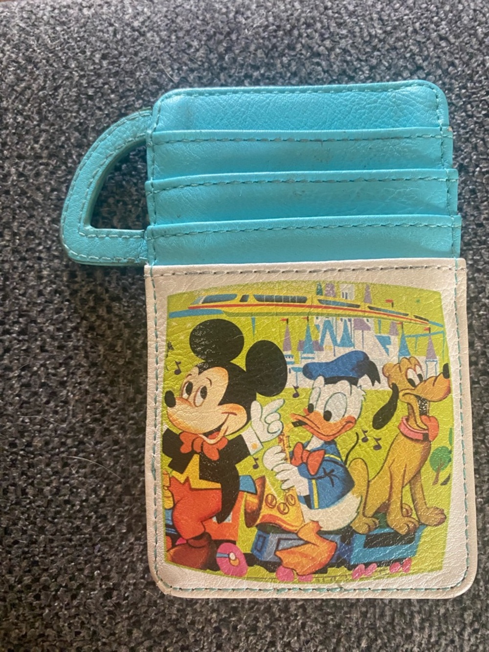 Disney Blue Mickey Mouse Donald Duck Pluto Card Holder